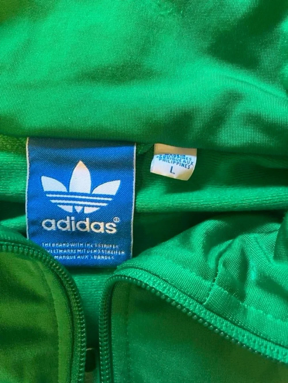VTG Y2K 2000s Adidas Full Zip Track Jacket Streetwear Bright Kelly Green Large